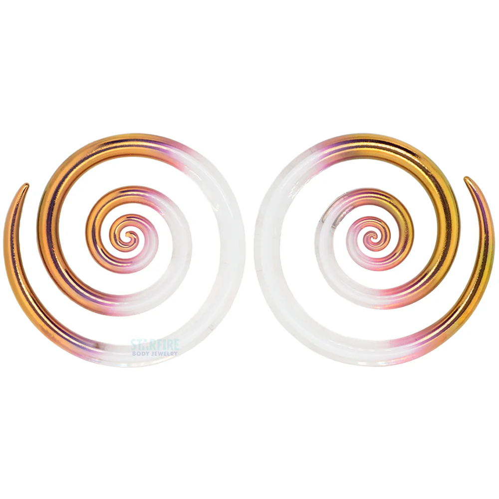 Glass Spirals - Gold Tipped Captured White - Image 3