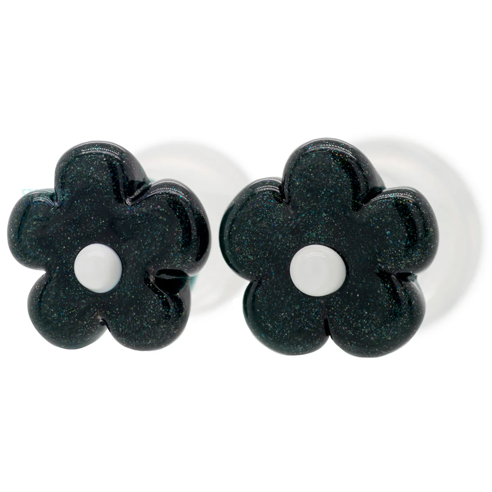 Flower Sculpted Glass Plugs - Image 2