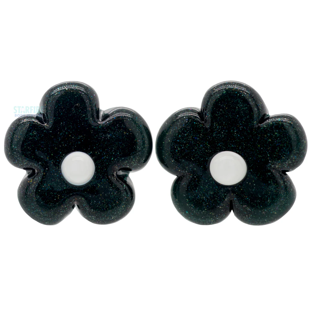 Flower Sculpted Glass Plugs - Image 3