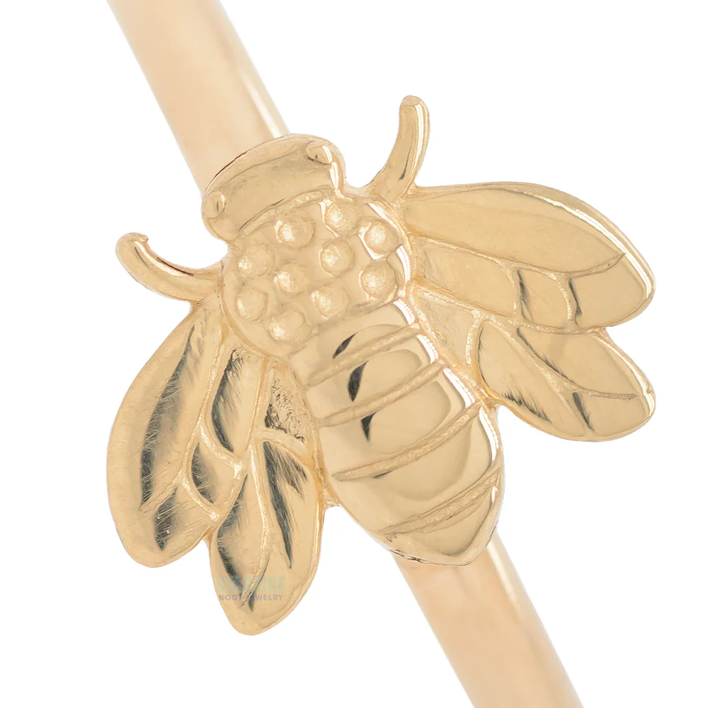 Bee Gold Captive Bead Ring (CBR) - Image 3