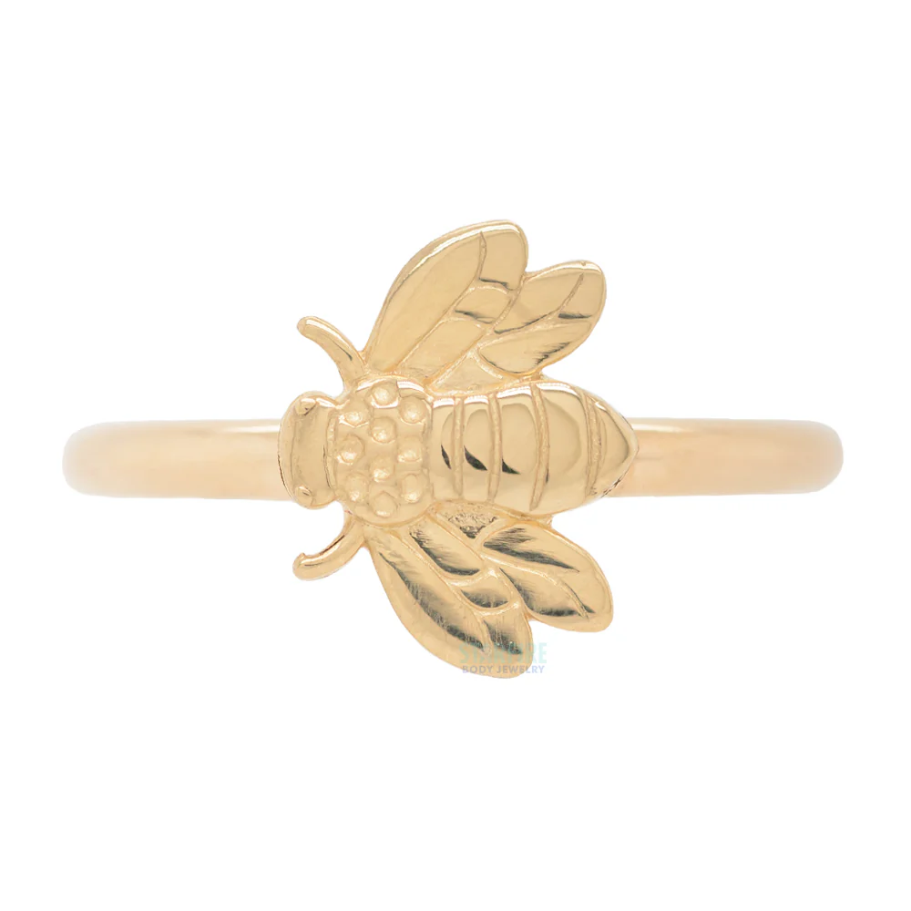 Bee Gold Captive Bead Ring (CBR) - Image 4