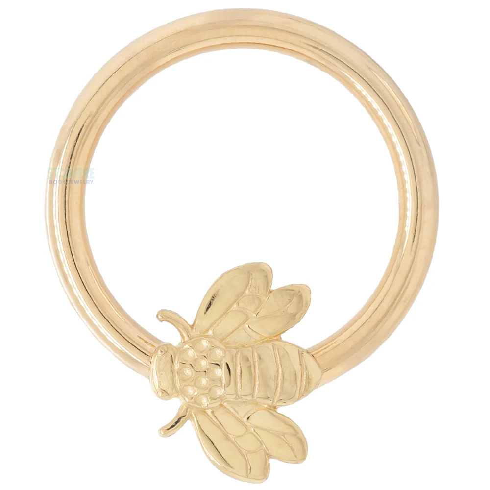 Bee Gold Captive Bead Ring (CBR) - Image 6