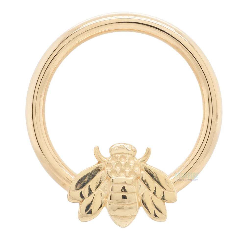Bee Gold Captive Bead Ring (CBR) - Image 7