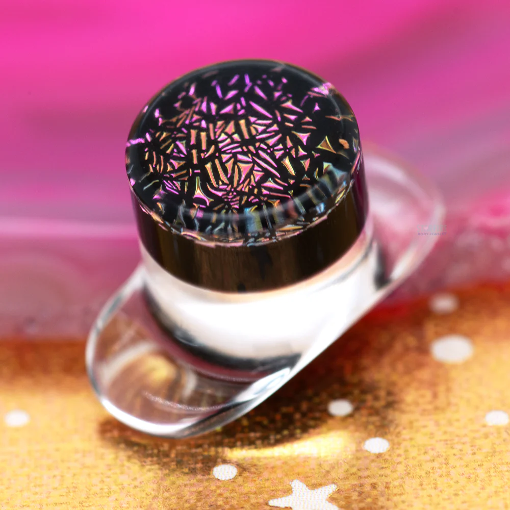 Dichroic Glass Labret - Pink - Image 2