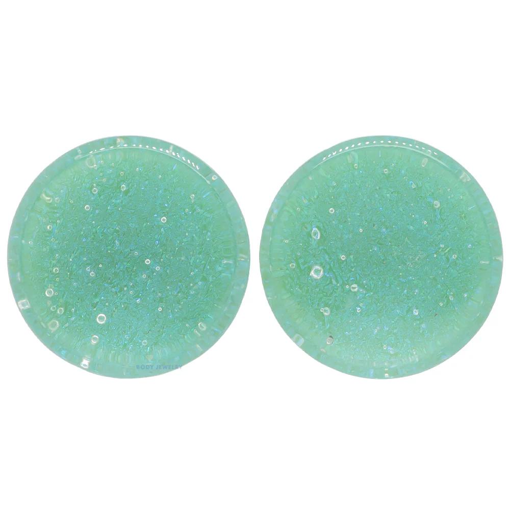 Fused Dichroic Glass Plugs - Agave - Image 2