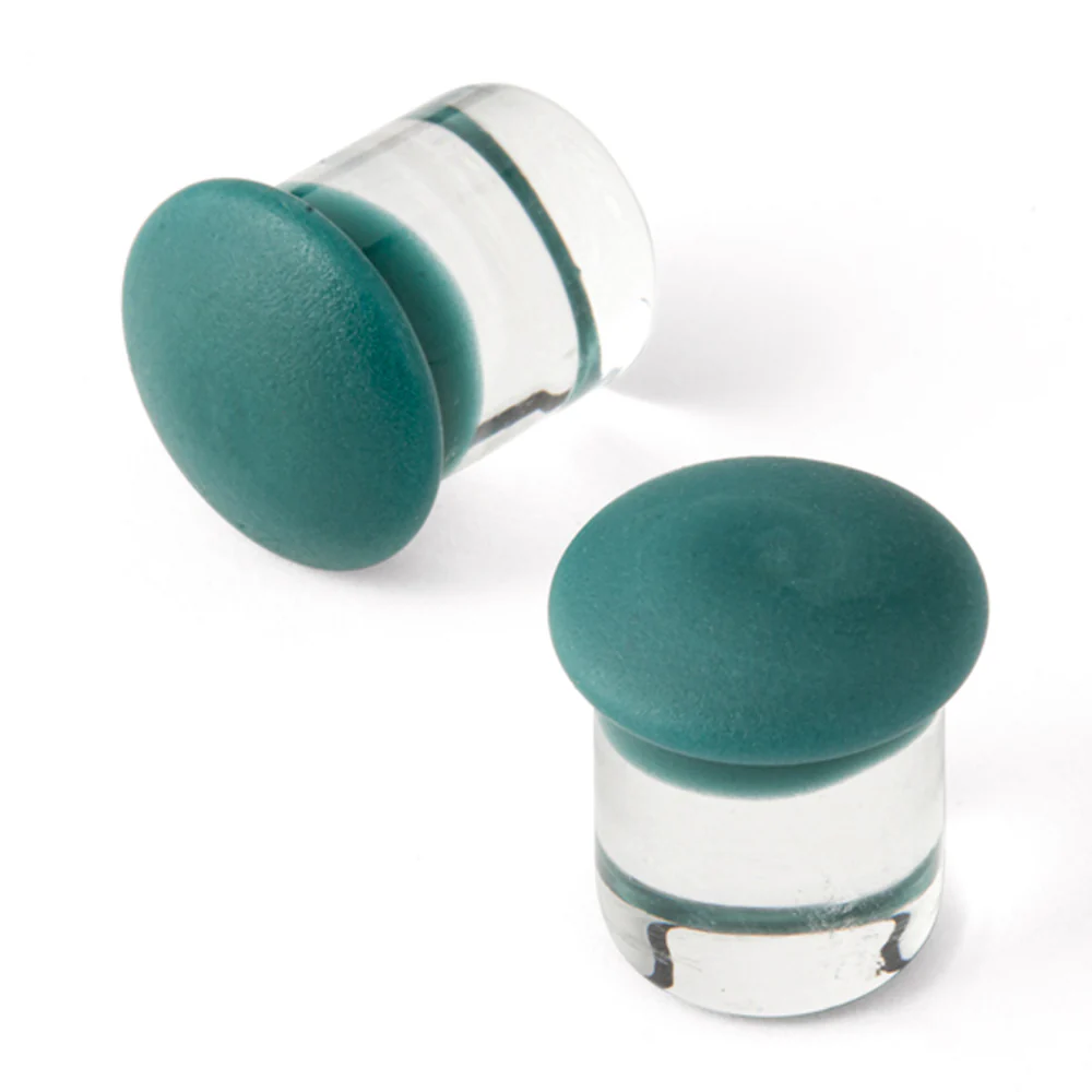 Glass Color Front Plugs - Matte Aqua - Image 2