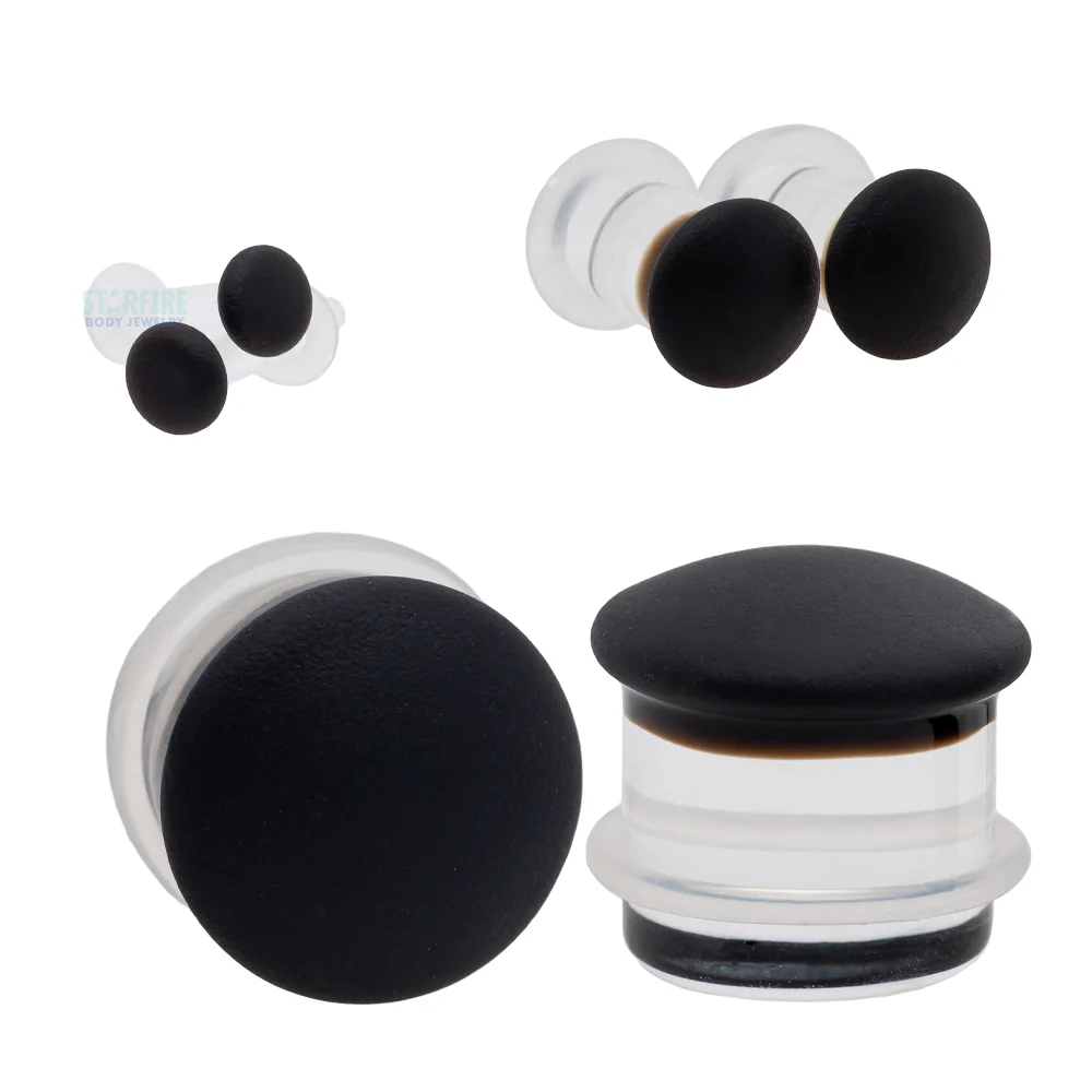 Glass Color Front Plugs - Matte Black