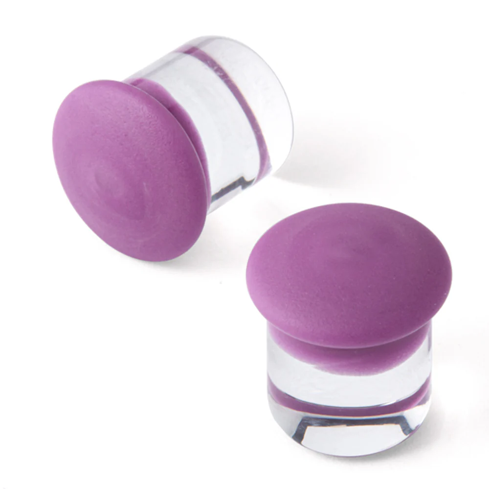 Glass Color Front Plugs - Matte Grape