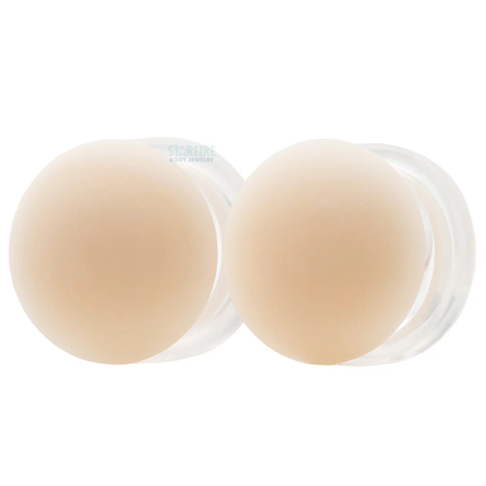 Glass Color Front Plugs - Matte Skin Tone 4 - Image 2