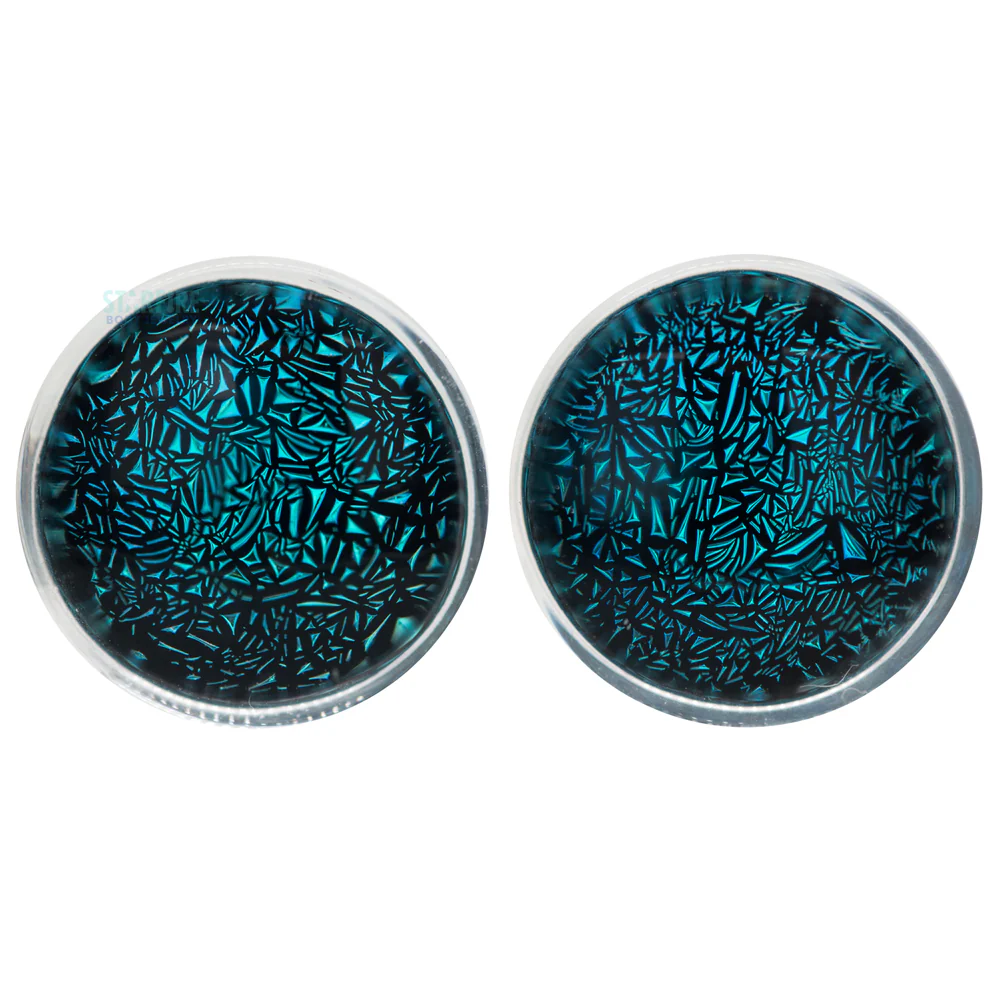 Dichroic Glass Plugs - Blue - Image 2