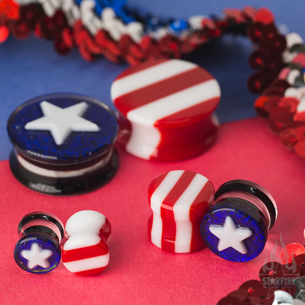 Glass Flag Plugs - 'Merica - Image 2