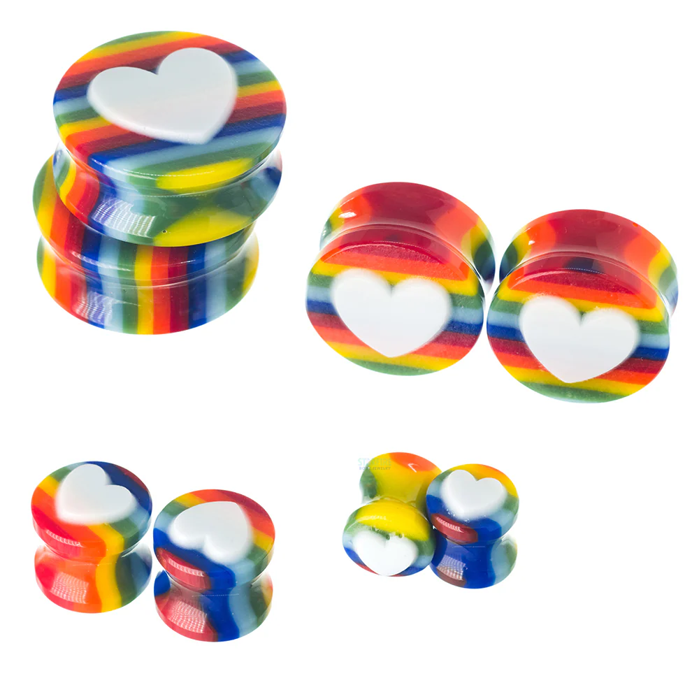 Heart Glass Plugs - Love is Love