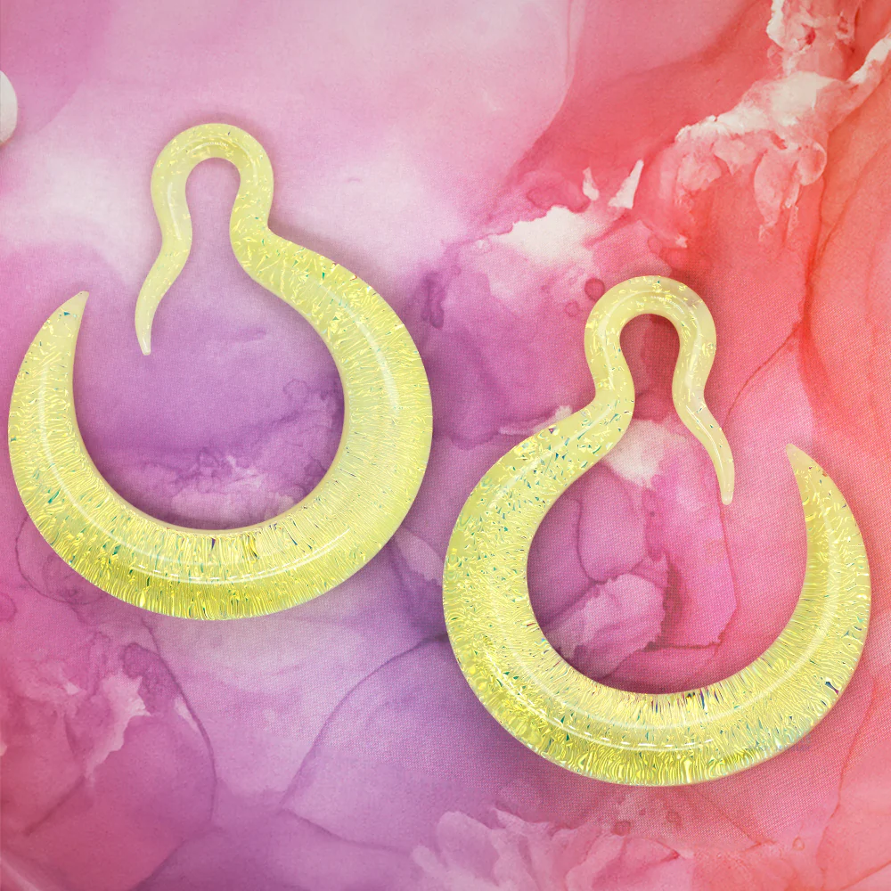 'Mar' Collection 2020 Crescent Dichroic Glass Hoop Weights - Image 2