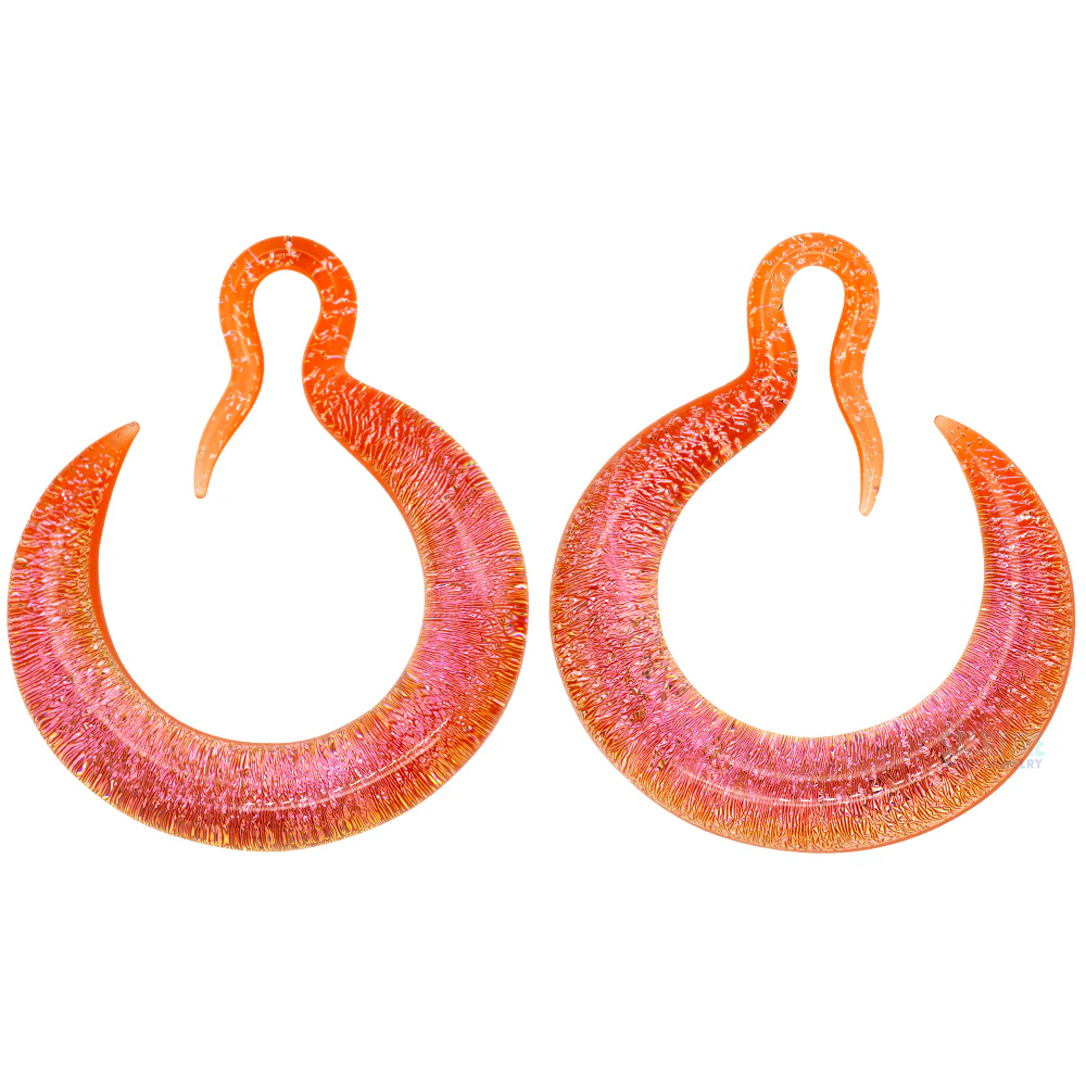 'Mar' Collection 2020 Crescent Dichroic Glass Hoop Weights - Image 3