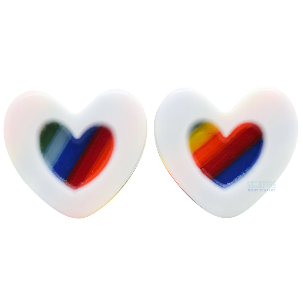 Pride Heart Glass Plugs - Image 5