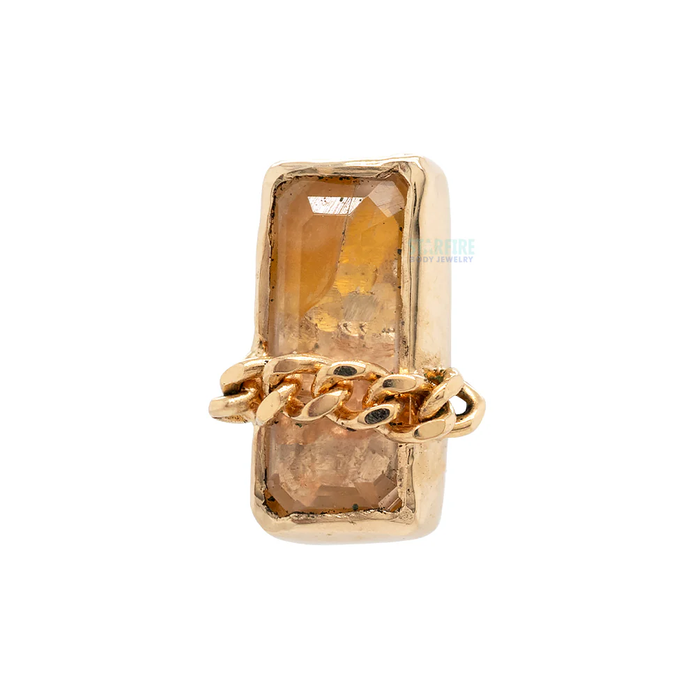"Can't Stand the Heartache" Threaded End in Gold with Oregon Sunstone - Image 3