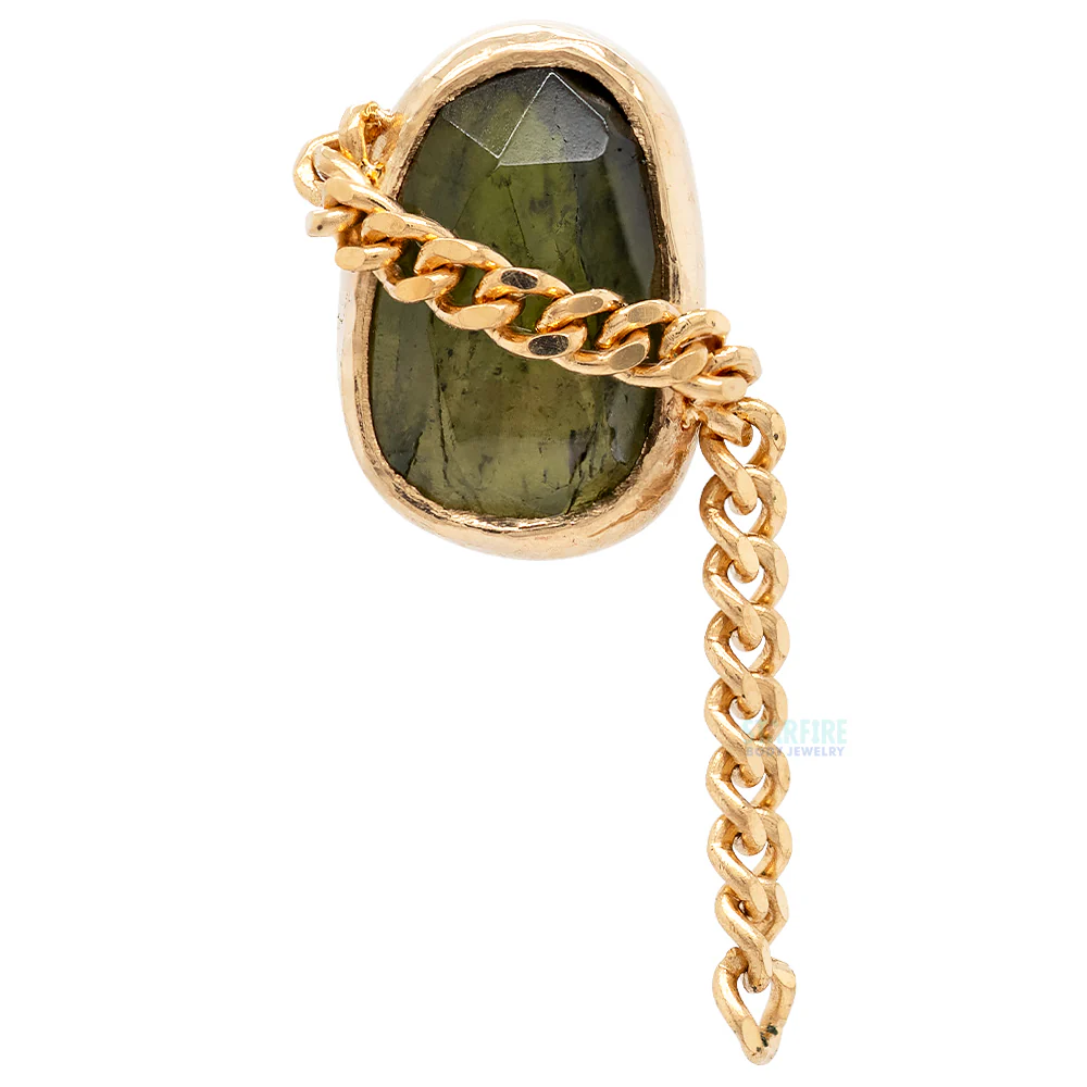 "For What It's Worth" Threaded End in Gold with Green Tourmaline - Image 3