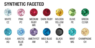 HC1T-34 'Haute Couture' Side Set Faceted Gem Nipple Barbells - pair - Image 3