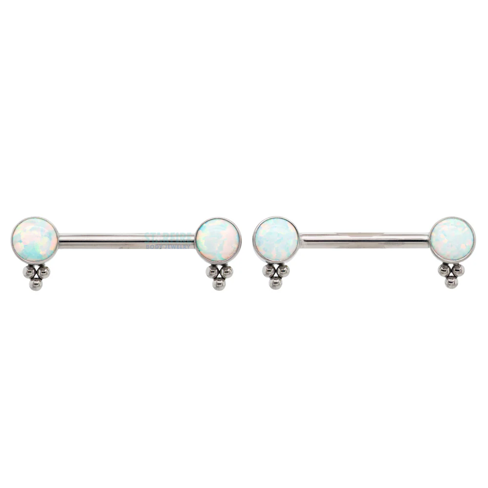 HC1TT 'Haute Couture' Side Set Opal Nipple Barbells - pair - Image 4