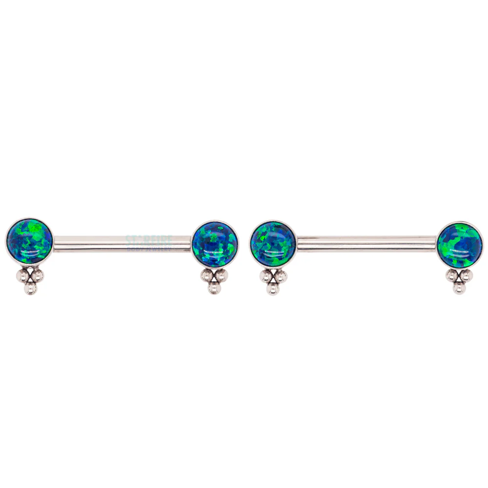 HC1TT 'Haute Couture' Side Set Opal Nipple Barbells - pair - Image 6