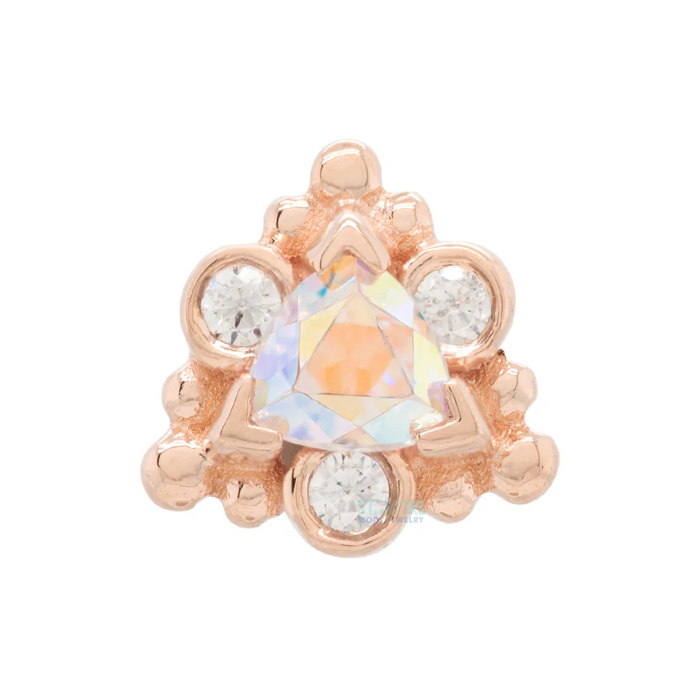 "Helana" Threaded End in Gold with Mercury Mist Topaz & White CZ - Image 4