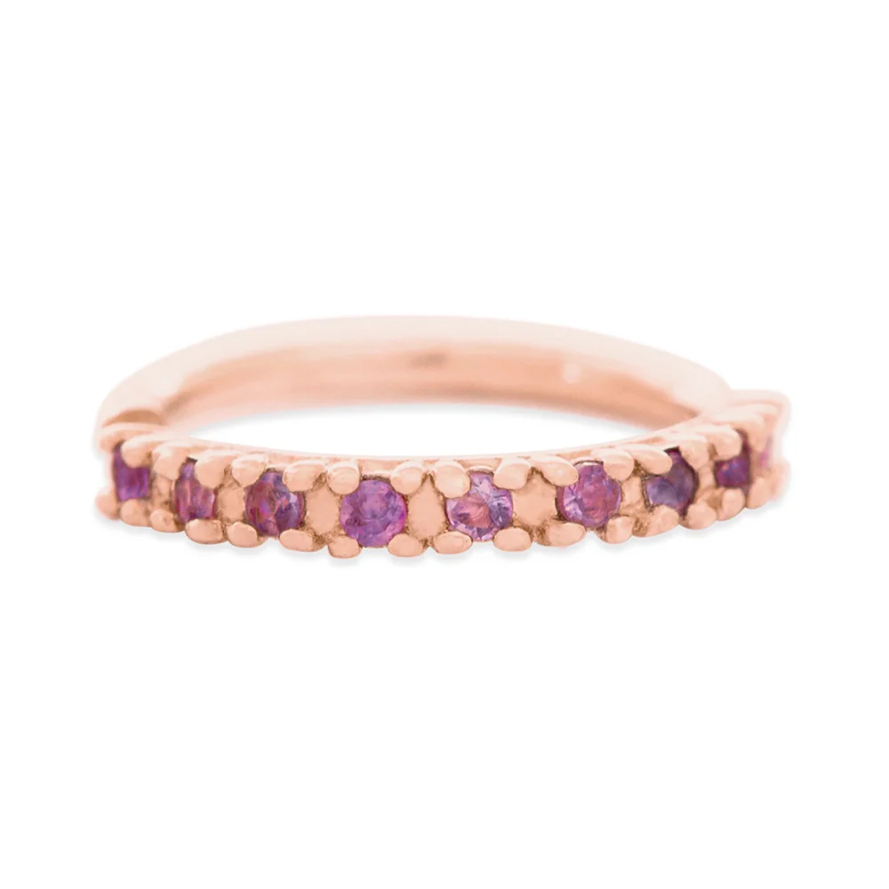 "Hera" Continuous Ring in Gold with Gemstones - Image 7
