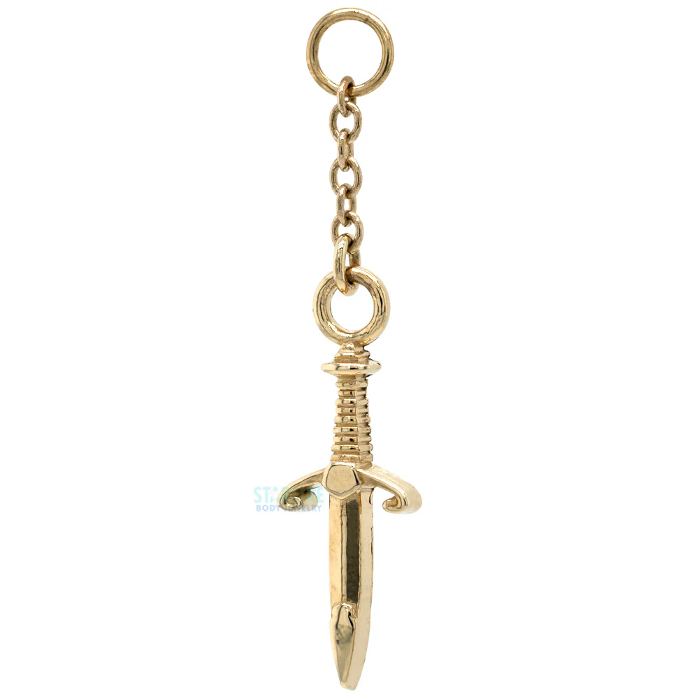 "Back Stabber" Chain Charm in Gold - Image 4