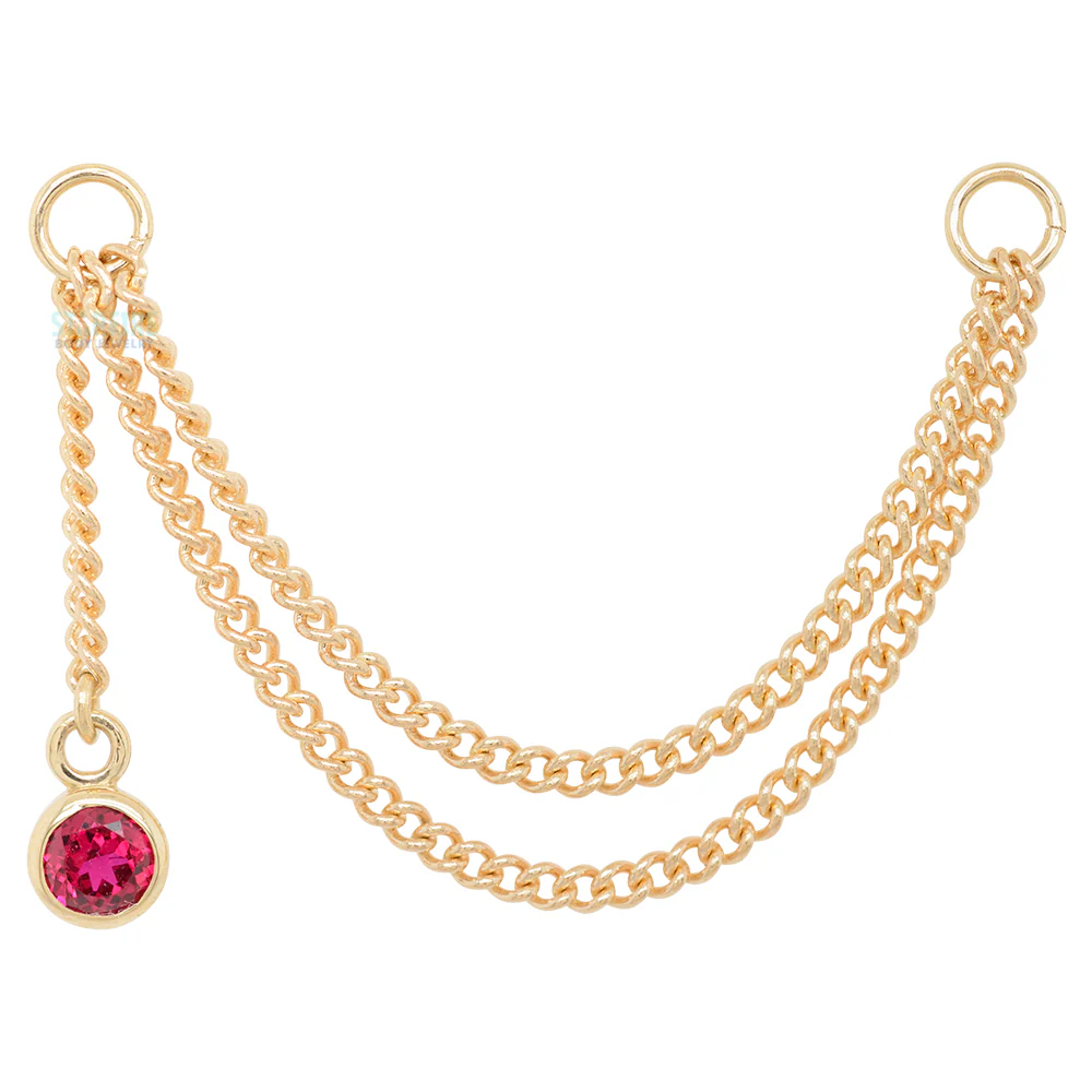 "Cambio" Chain Attachment in Gold with Gemstones - Image 3