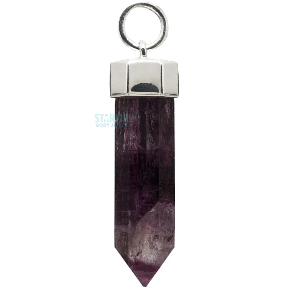 Crystal Pointe Amethyst Charm in Silver