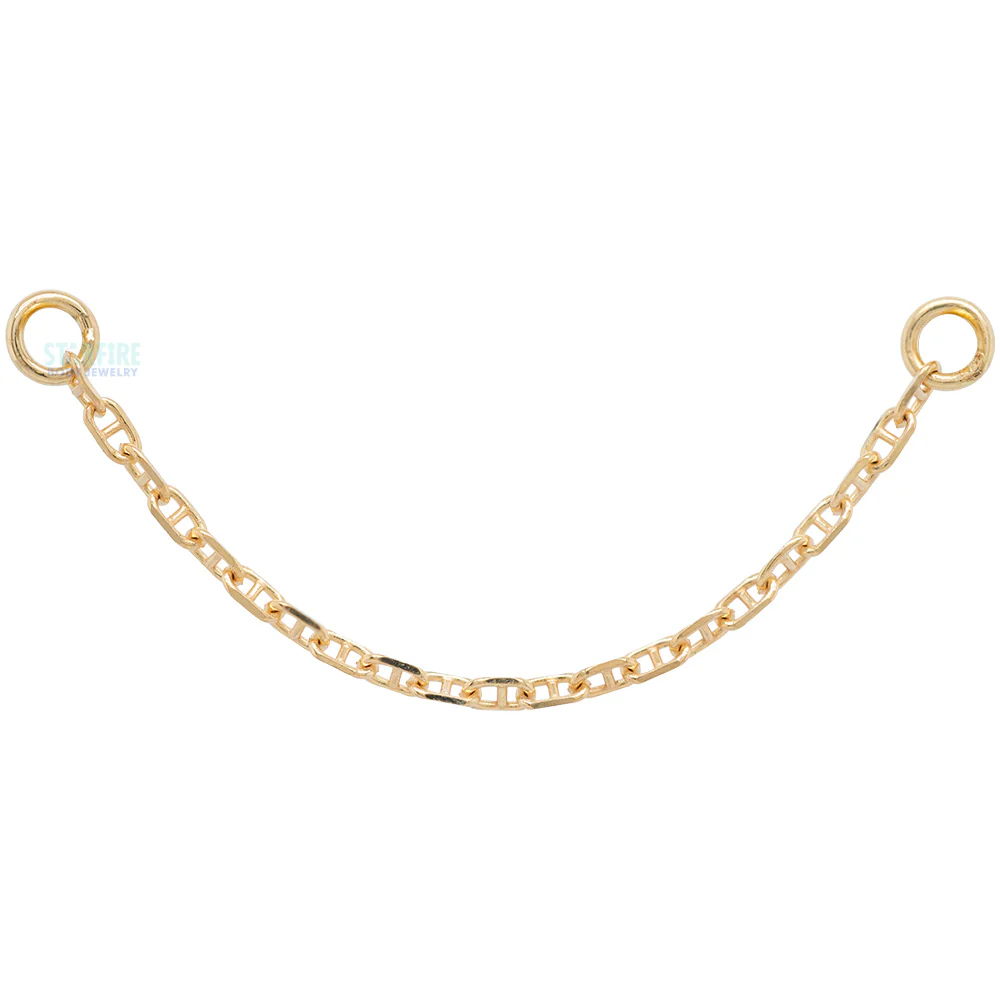 "Diamond Cut Anchor" Chain Attachment in Gold - Image 2