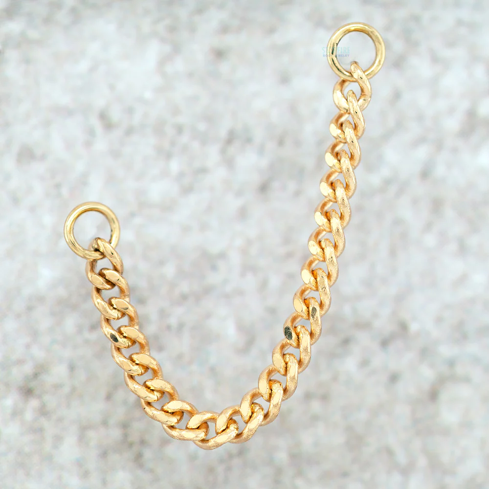 "Diamond Cut Curb" Chain Attachment in Gold - Image 2