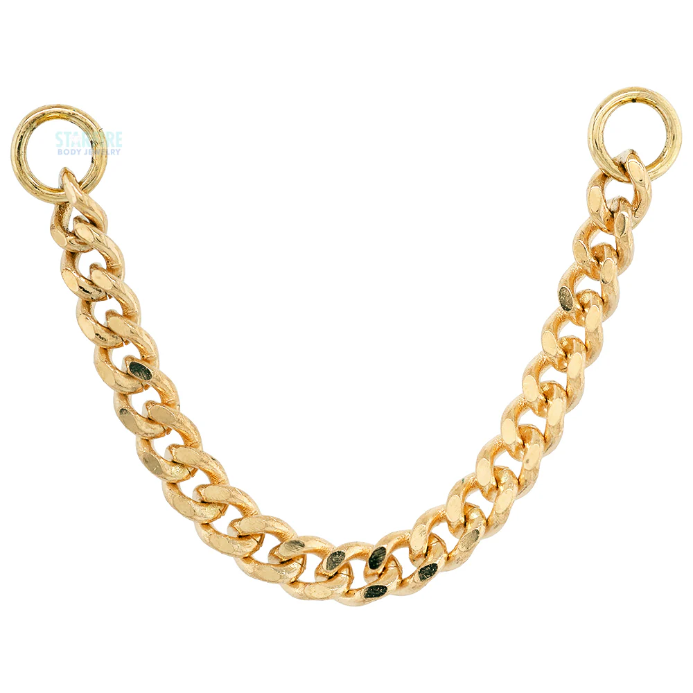 "Diamond Cut Curb" Chain Attachment in Gold - Image 3