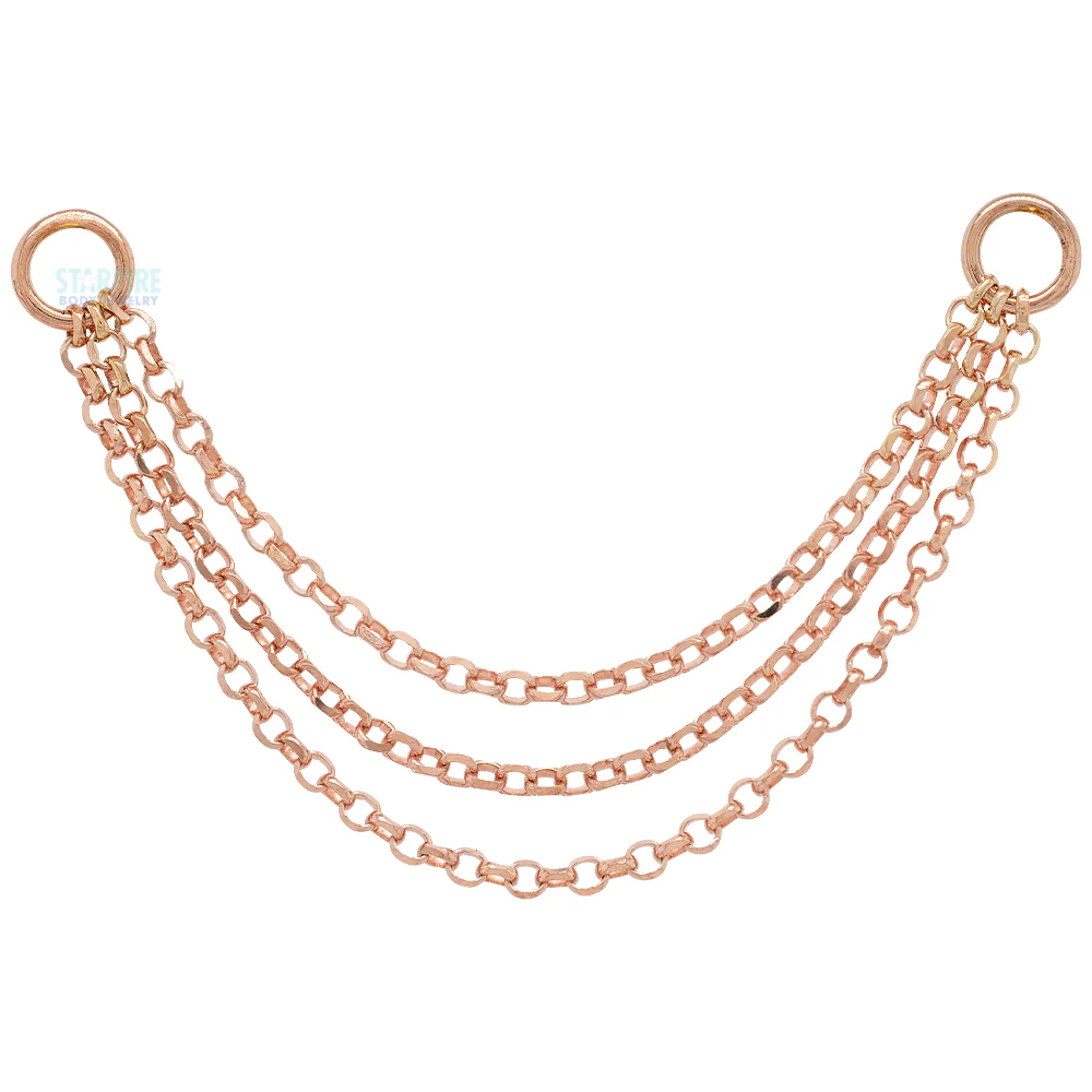 "Diamond Cut Rolo" Chain Attachment in Gold