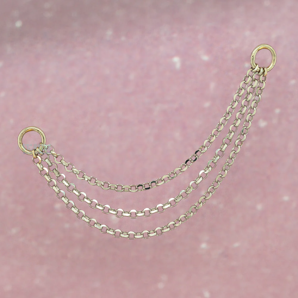 "Diamond Cut Rolo" Chain Attachment in Gold - Image 2