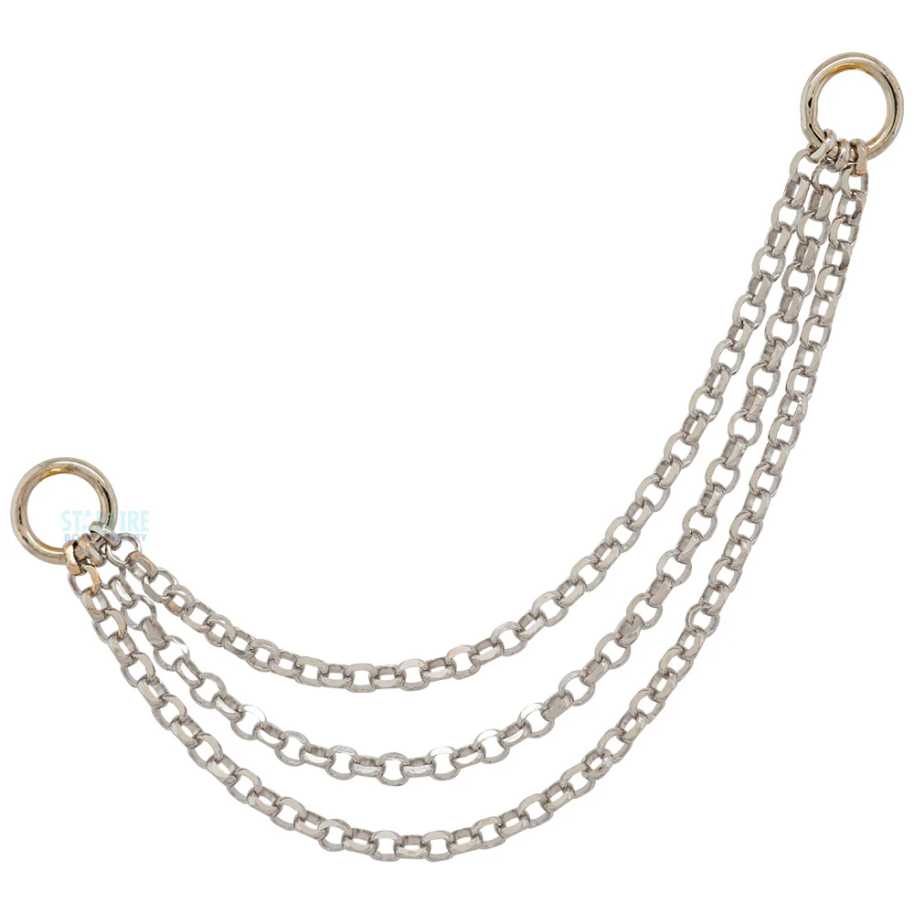 "Diamond Cut Rolo" Chain Attachment in Gold - Image 3