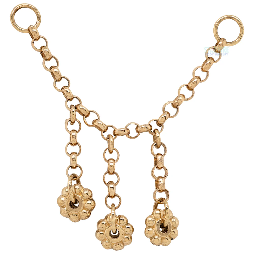 "Flower Child" Chain Attachment in Gold - Image 3
