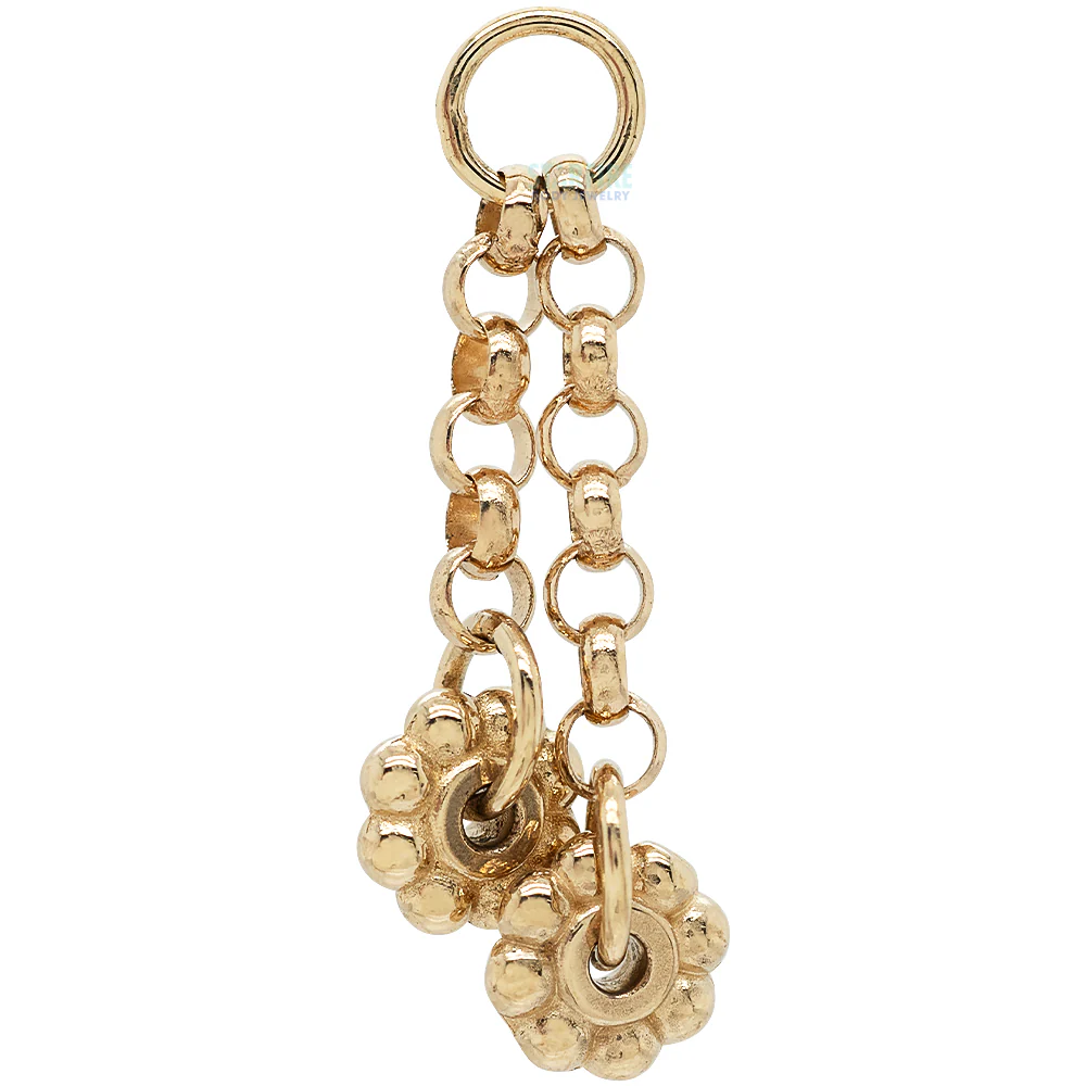 "Flower Child" Chain Charm in Gold