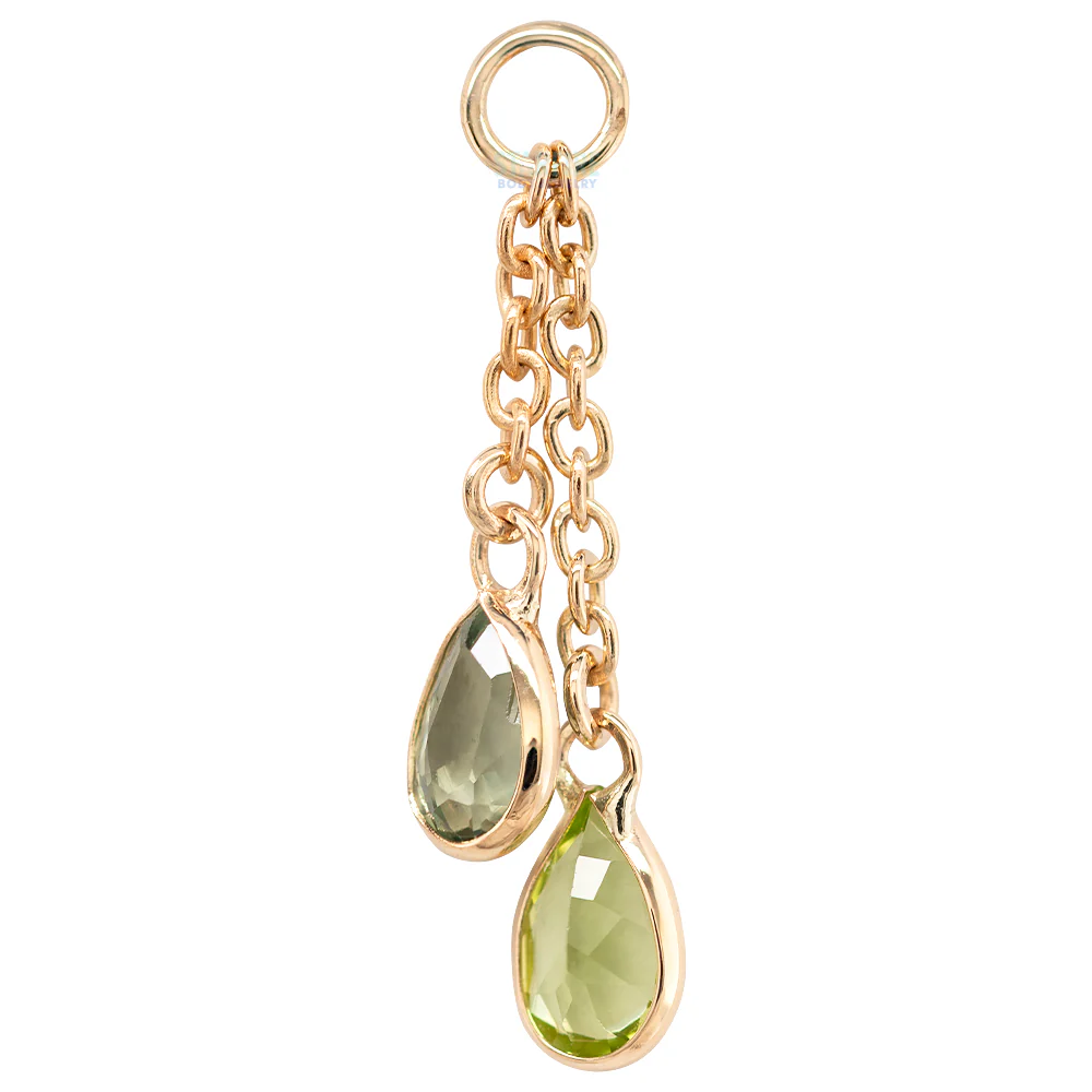 "Junto" Chain Charm in Gold with Gemstones - Image 6