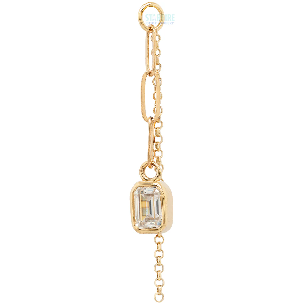 "Marie Me" Chain Charm in Gold with White CZ - Image 3