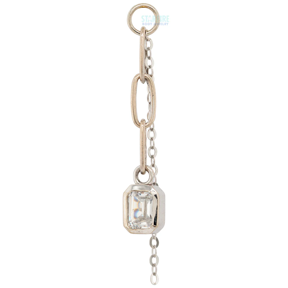 "Marie Me" Chain Charm in Gold with White CZ - Image 4