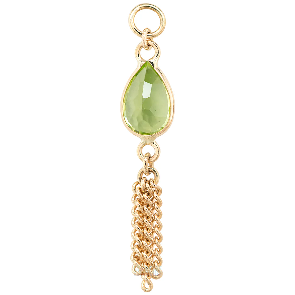 "Ombligo" Chain Charm in Gold with Gemstones - Image 4