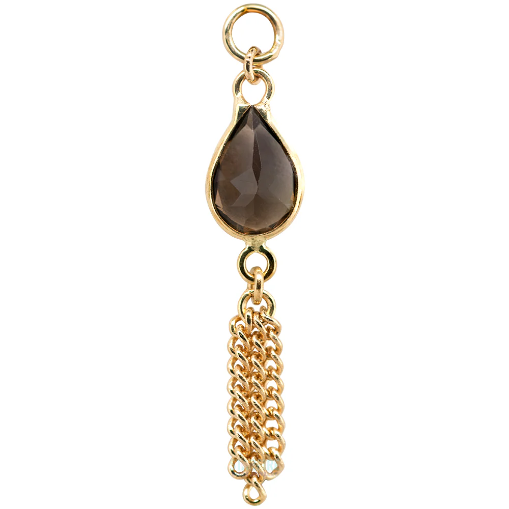"Ombligo" Chain Charm in Gold with Gemstones - Image 5