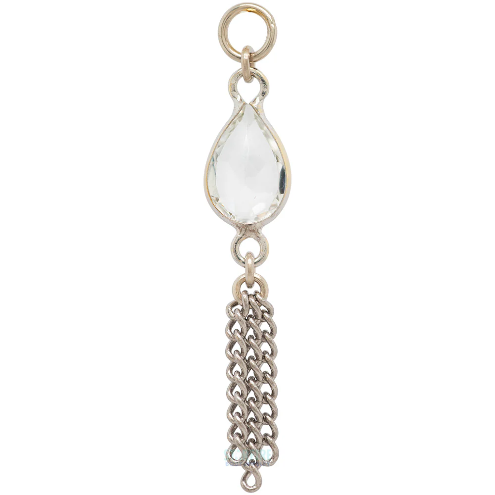 "Ombligo" Chain Charm in Gold with Gemstones - Image 6