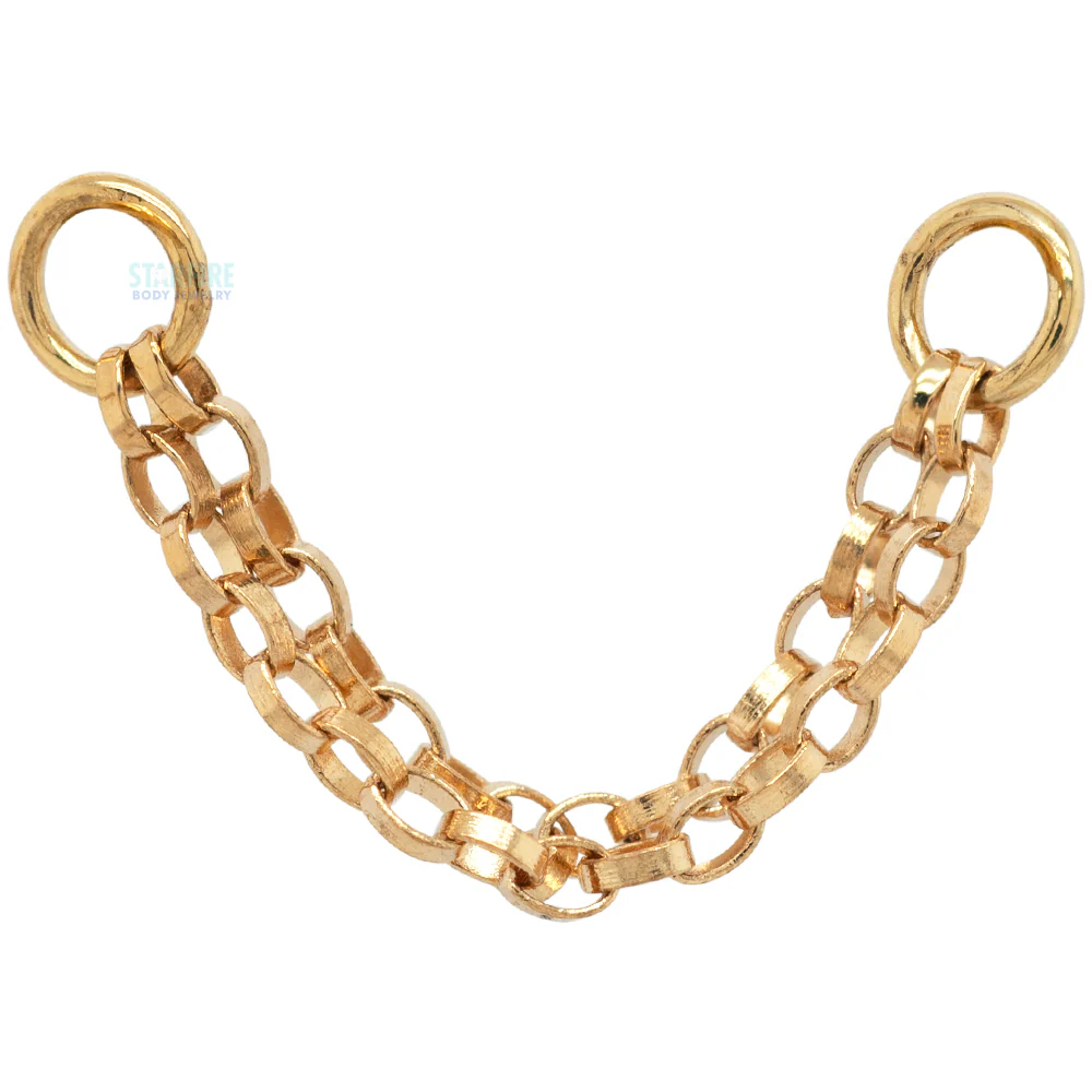 Oval Rolo Chain Attachment in Gold - Image 2