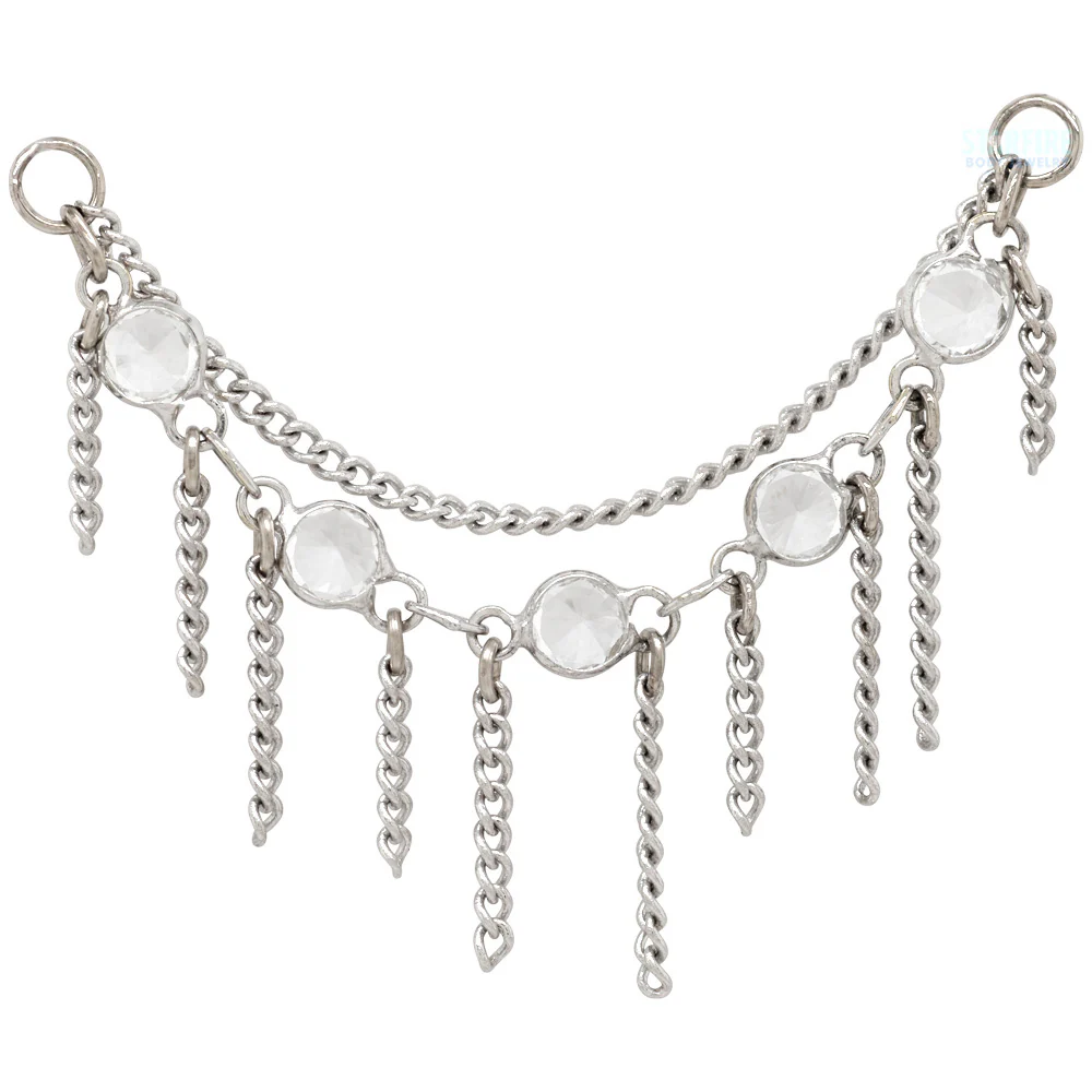 "Over the Topaz" Chain Attachment in Gold with White Topaz - Image 3