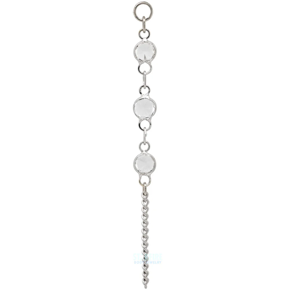 "Over the Topaz" Chain Charm in Gold with White Topaz