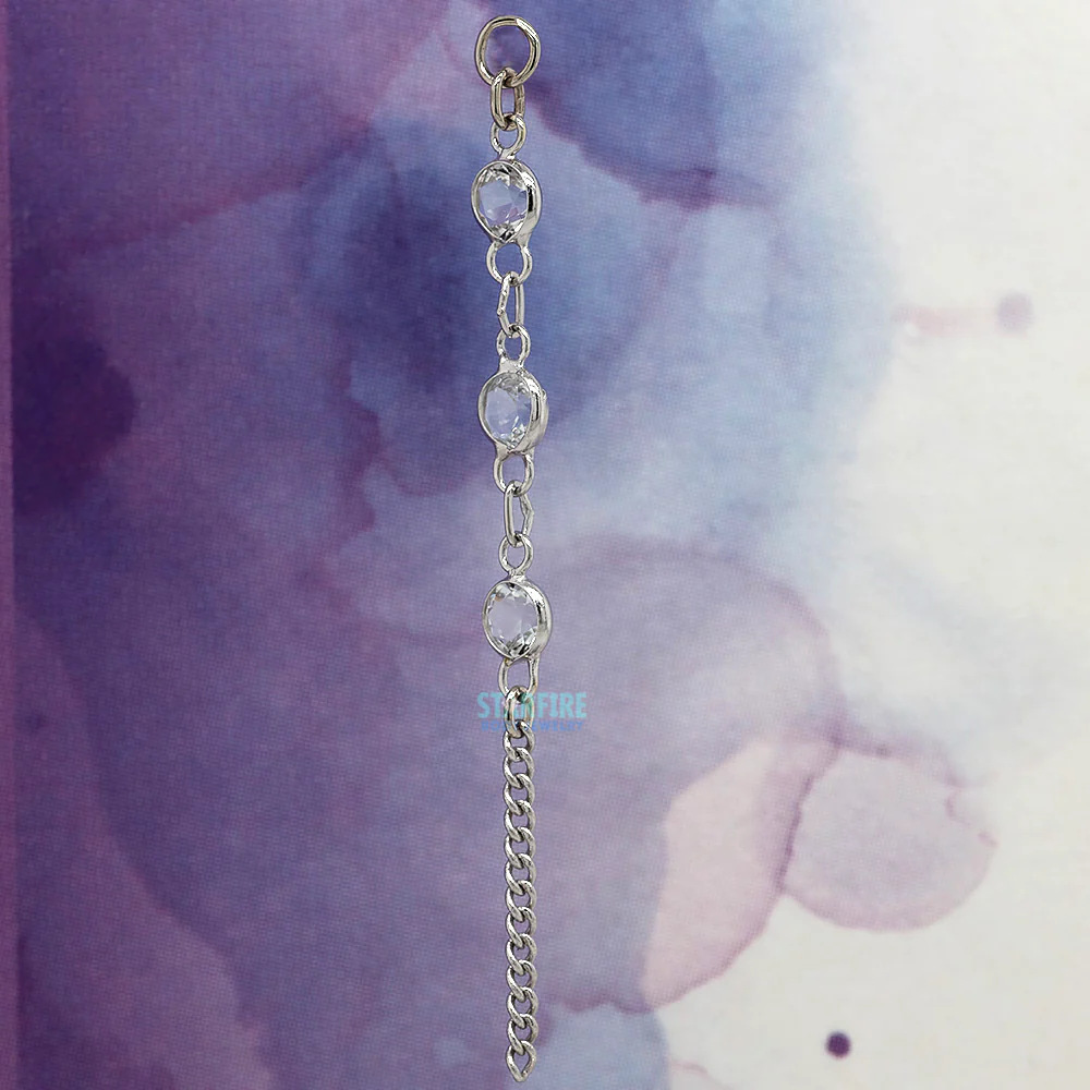 "Over the Topaz" Chain Charm in Gold with White Topaz - Image 2