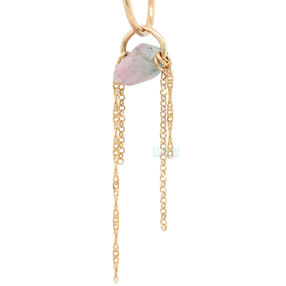 "Ring Around the Tourmaline" Chain Charm in Gold with Tourmaline - Image 2