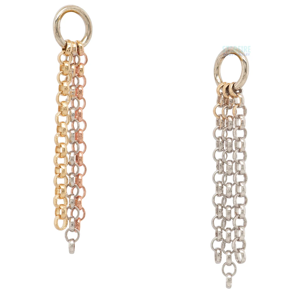 "Rolo Triple Tassel" Chain Charm in Gold