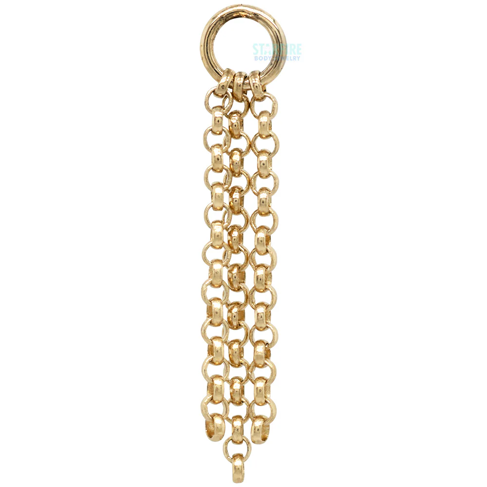 "Rolo Triple Tassel" Chain Charm in Gold - Image 3